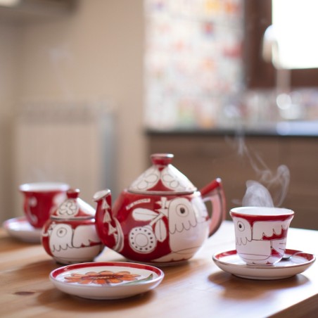 Tazza da tè con piattino Uccello Bianco Mangiallegro TZ72CN Tazza da tè con piattino Uccello Bianco Mangiallegro TZ72CN